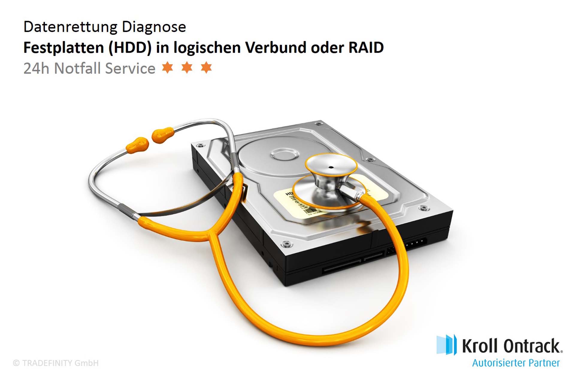 Datenrettung Diagnose (24h Notfall Service) von HDD (Verbund)